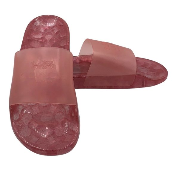Coach Ulyssa Slide NWT Womens Size 10 Rubber Candy Apple Pink Slip On Sandals - Picture 1 of 11